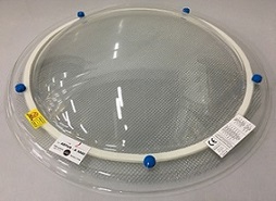 Circular dome glazing with screws fire safety with drip protection net, PC 1 - 4 skin